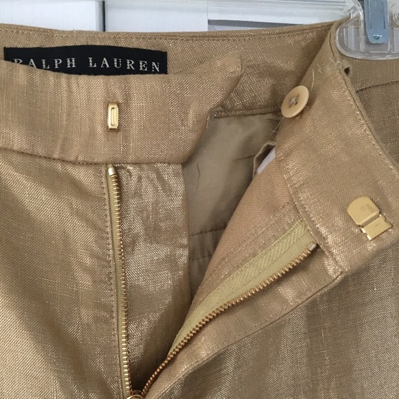 Ralph Lauren Wide Leg Gold Pants Size 4 - Picture 2 of 4